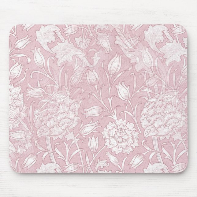 William Morris Floral Pattern in Pink Mouse Pad (Front)