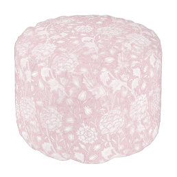 William Morris Floral Pattern in Pink Pouf
