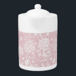 William Morris Floral Pattern in Pink Teapot<br><div class="desc">Elegant rose pink  floral pattern inspired by and derived from the great William Morris. 

Customize as you wish.</div>