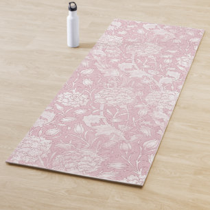 William Morris Floral Pattern in Pink Yoga Mat