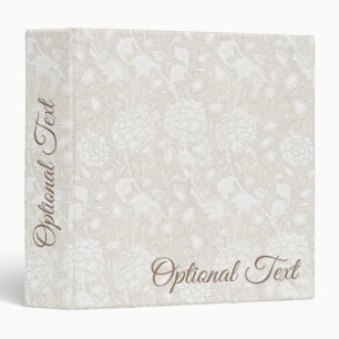 William Morris Floral Pattern in Sepia 3 Ring Binder