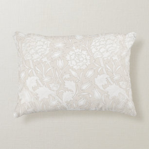 William Morris Floral Pattern in Sepia  Accent Pillow