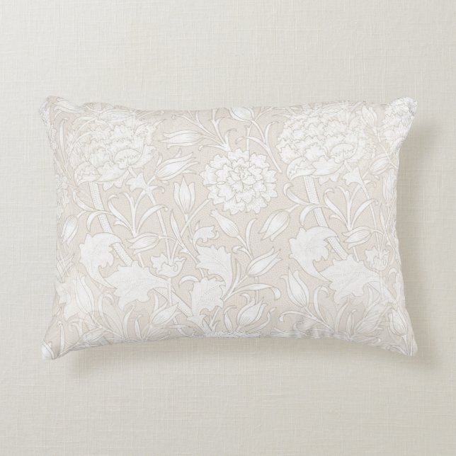 William Morris Floral Pattern in Sepia  Accent Pillow (Front)