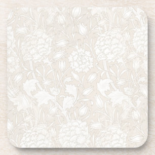 William Morris Floral Pattern in Sepia  Beverage Coaster