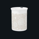 William Morris Floral Pattern in Sepia Beverage Pitcher<br><div class="desc">Elegant subdued sepia floral pattern inspired by and derived from the great William Morris.
Customize as you wish.</div>