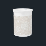 William Morris Floral Pattern in Sepia Beverage Pitcher<br><div class="desc">Elegant subdued sepia floral pattern inspired by and derived from the great William Morris.
Customize as you wish.</div>