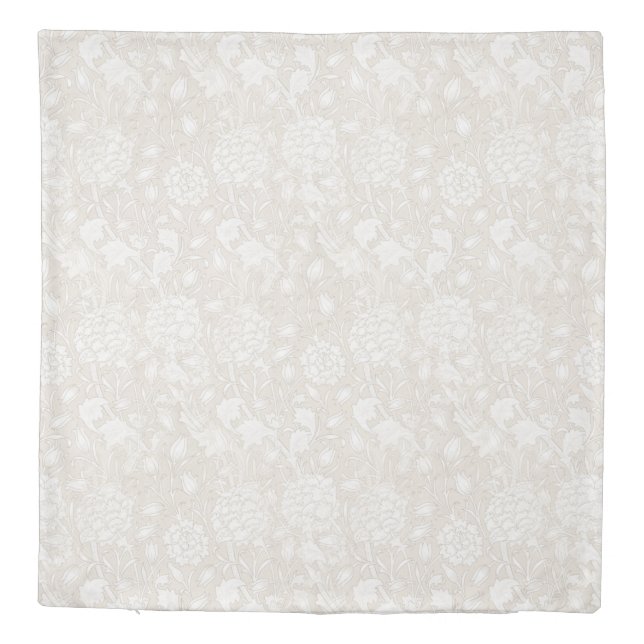 William Morris Floral Pattern in Sepia  Duvet Cover (Back)