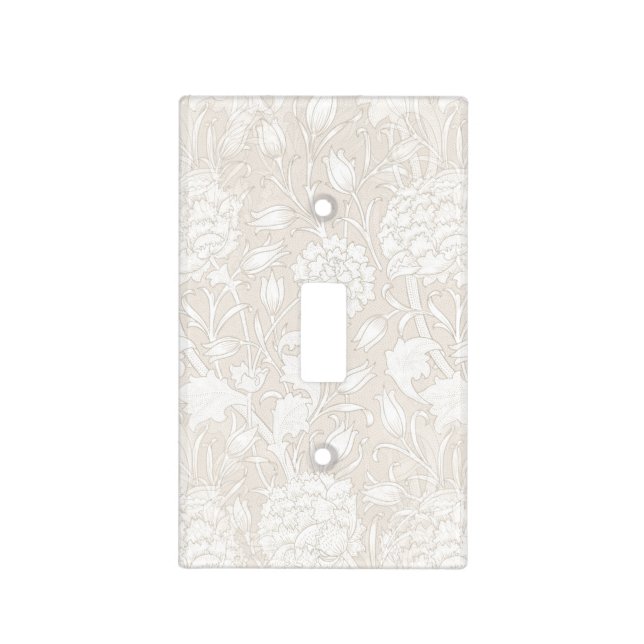 William Morris Floral Pattern in Sepia  Light Switch Cover (Front)