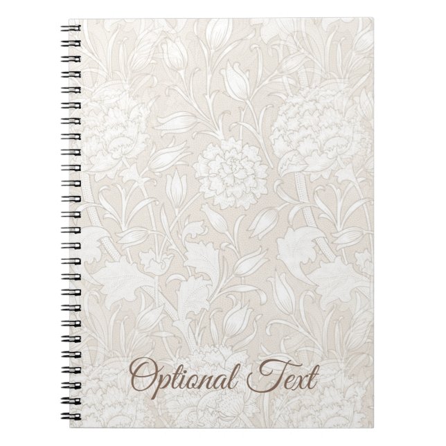 William Morris Floral Pattern in Sepia  Notebook (Front)