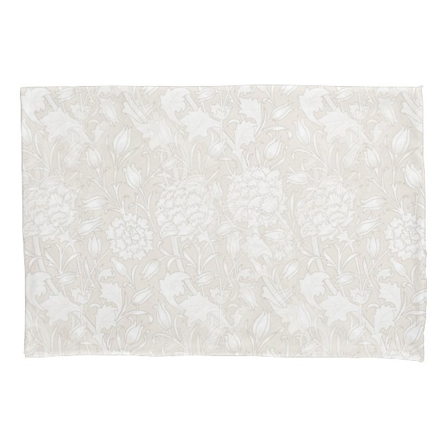 William Morris Floral Pattern in Sepia  Pillow Case (Front)