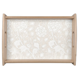 William Morris Floral Pattern in Sepia Serving Tray