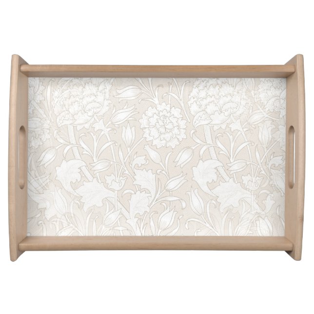 William Morris Floral Pattern in Sepia  Serving Tray (Front)