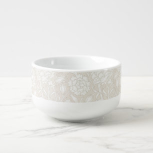 William Morris Floral Pattern in Sepia Soup Mug