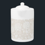 William Morris Floral Pattern in Sepia  Teapot<br><div class="desc">Elegant subdued sepia floral pattern inspired by and derived from the great William Morris. 

Customize as you wish.</div>