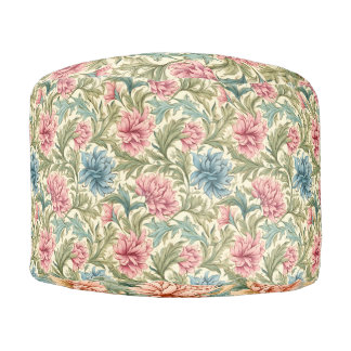 William Morris, Floral,Pattern, Textile,Round Pouf