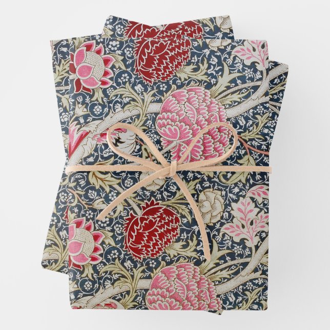 William Morris, Floral Pattern Wrapping Paper Sheets (In situ)