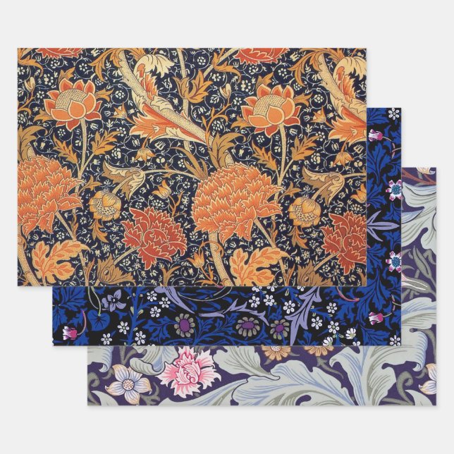 William Morris, Floral Pattern Wrapping Paper Sheets (Set)