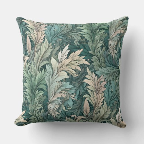 William Morris  Floral Patterned Throw Pillow