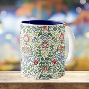 William Morris Floral Persian Vintage Pattern Two-Tone Coffee Mug