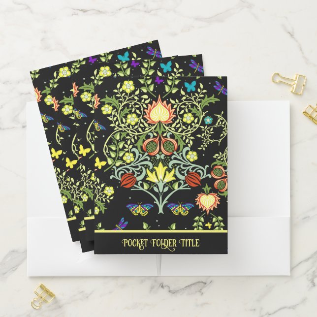 William Morris Floral  Pocket Folder (In Situ)