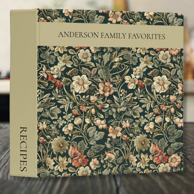 William Morris Floral Recipe 3 Ring Binder (Creator Uploaded)