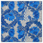 William Morris Floral, Sapphire Blue and Gray Fabric