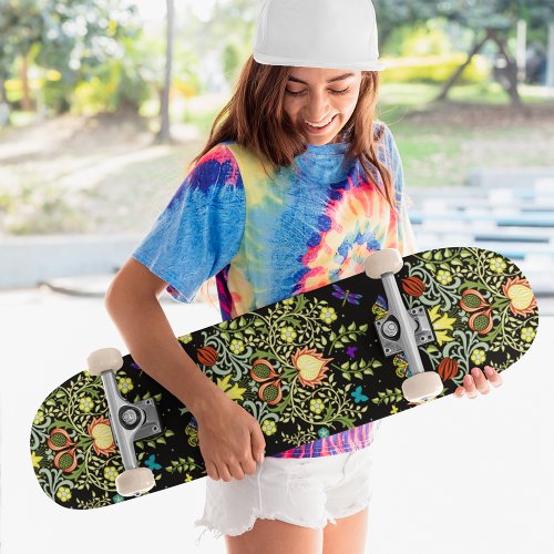William Morris Floral Skateboard
