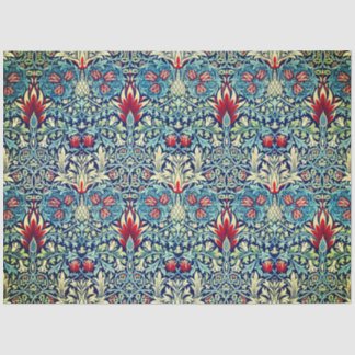 William Morris FLORAL TISSUE PAPER IN BLUE