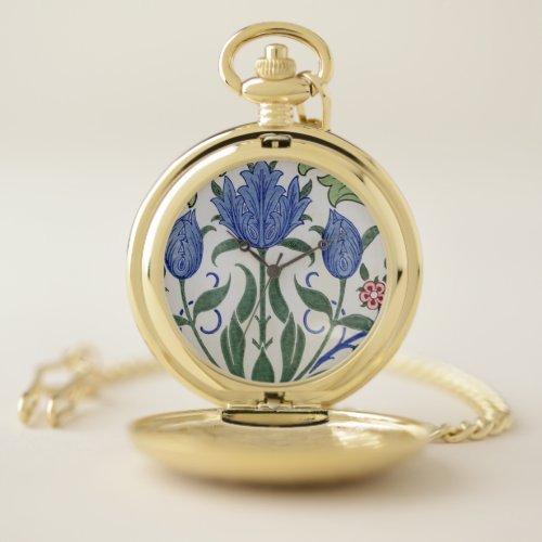 William Morris _ Floral Wallpaper Design Pocket Watch