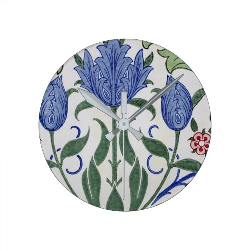 William Morris - Floral Wallpaper Design Round Clock