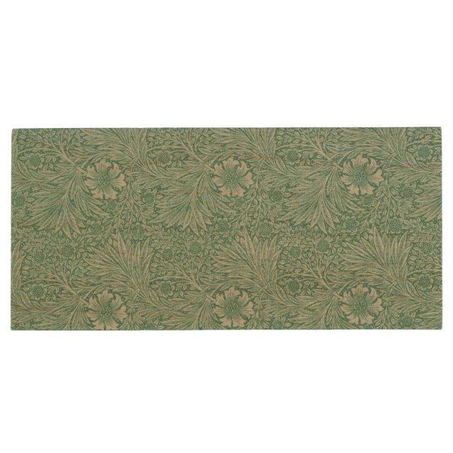 William Morris Floral Wallpaper Wood Flash Drive (Back)