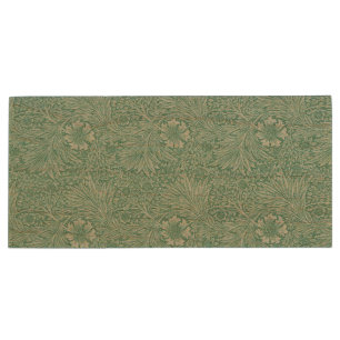William Morris Floral Wallpaper Wood Flash Drive