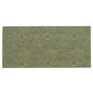 William Morris Floral Wallpaper Wood Flash Drive