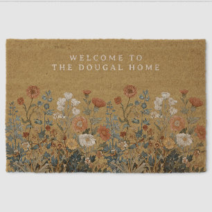William Morris Floral Wildflower Vintage Coir Fiber Doormat