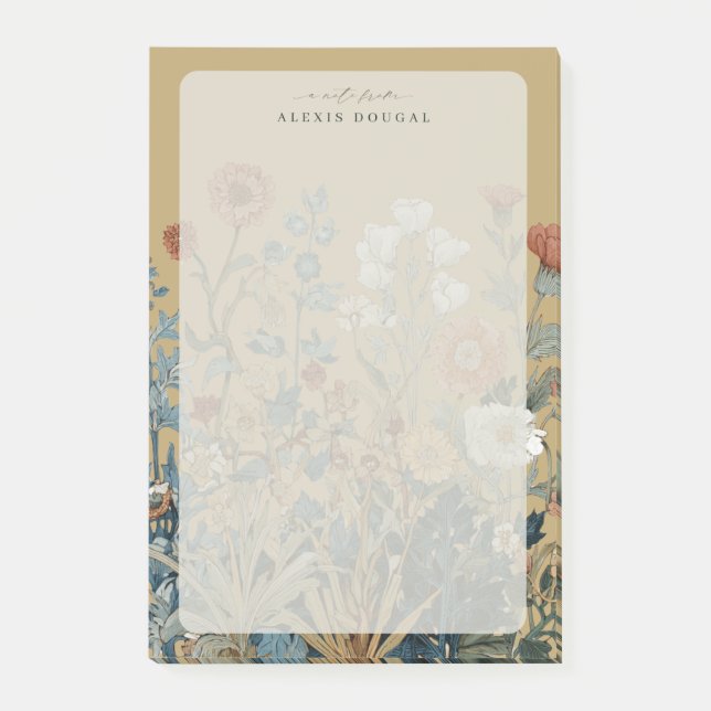 William Morris Floral Wildflower Vintage Personal Post-it Notes (Front)