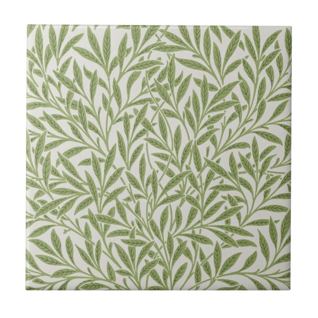 William Morris Flower Ceramic Tile (Front)