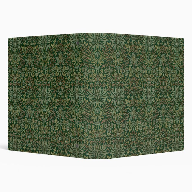 William Morris Flower Garden-Greens 3 Ring Binder (Background)