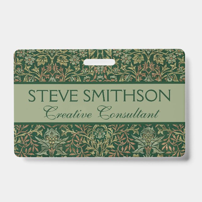 William Morris Flower Garden-Greens Badge (Front)