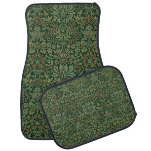 William Morris Flower Garden-Greens Car Floor Mat
