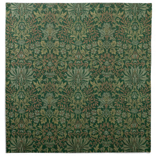William Morris Flower Garden-Greens Cloth Napkin