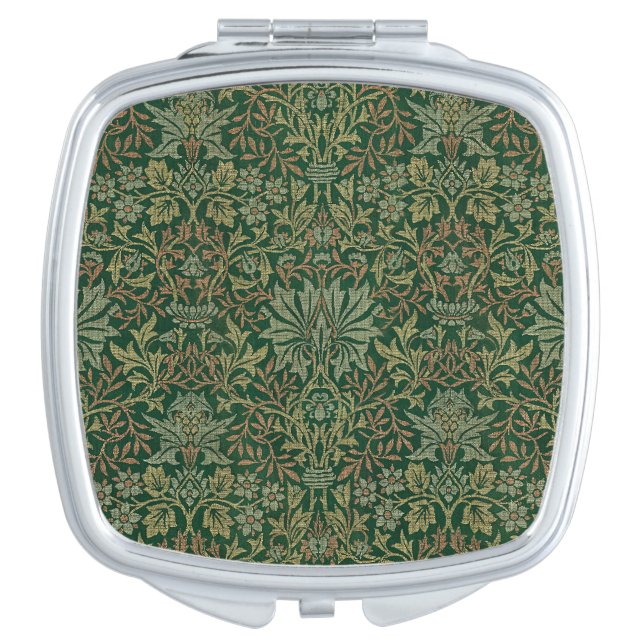 William Morris Flower Garden-Greens Compact Mirror (Front)