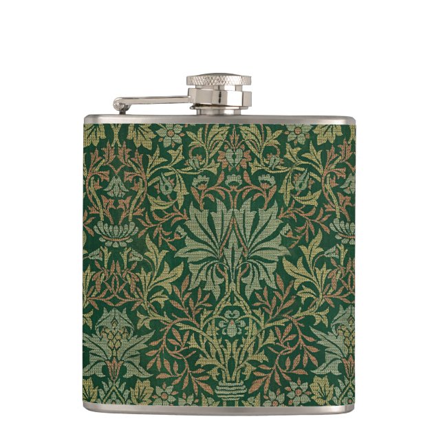 William Morris Flower Garden-Greens Flask (Front)