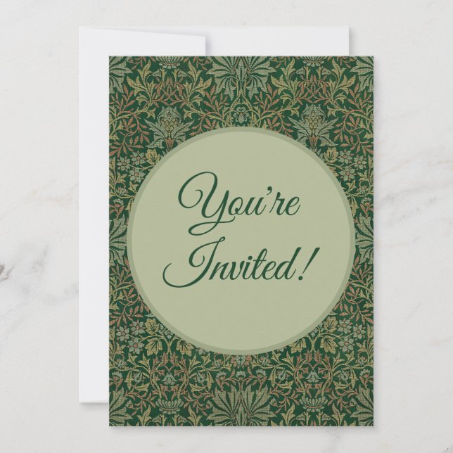 William Morris Flower Garden-Greens Invitation (Front)