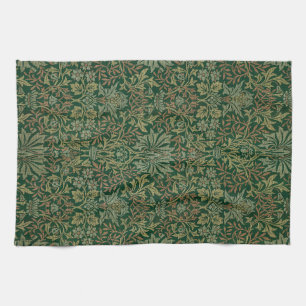 William Morris Flower Garden-Greens Kitchen Towel