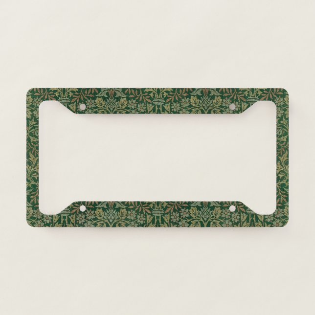 William Morris Flower Garden-Greens License Plate Frame (Front)