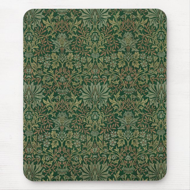 William Morris Flower Garden-Greens Mouse Pad (Front)