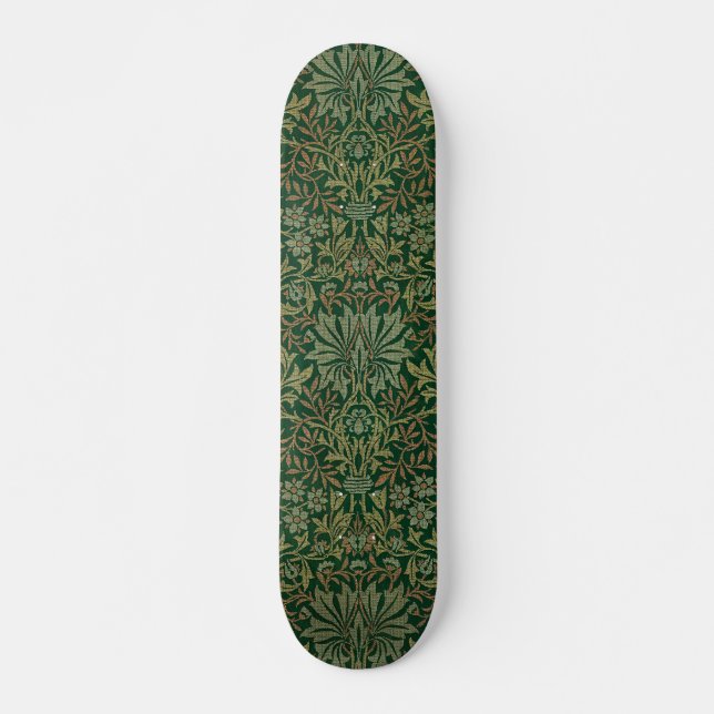 William Morris Flower Garden-Greens Skateboard (Front)