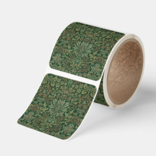 William Morris Flower Garden-Greens Square Sticker