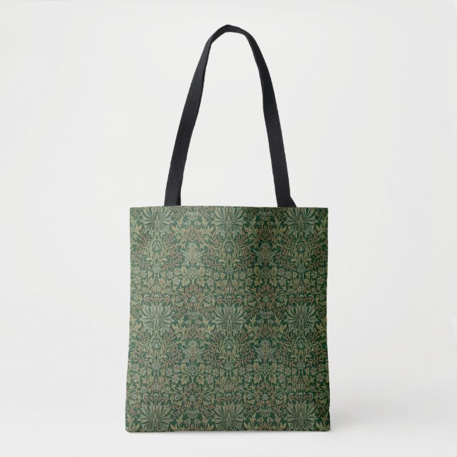 William Morris Flower Garden-Greens Tote Bag (Front)