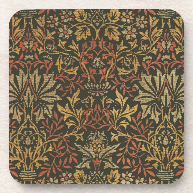 William Morris Flower Garden Tapestry Beverage Coaster (Front)